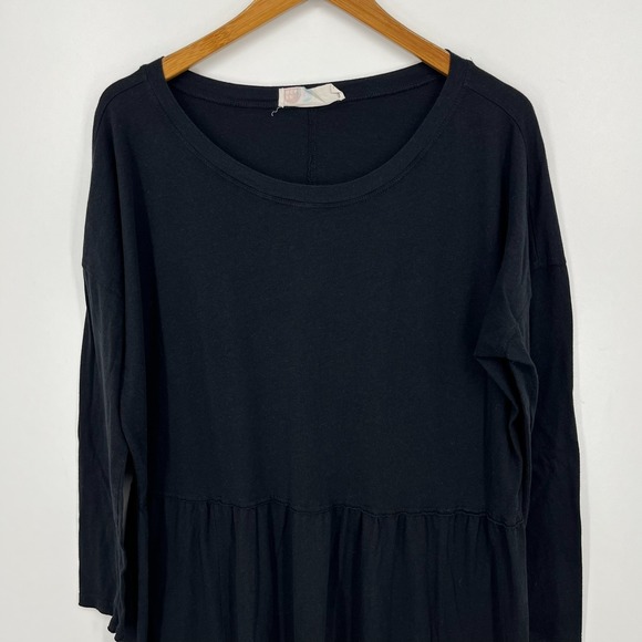 FP Beach Dress Women's Size L Black Long Sleeve Maxi Long Length Free People - Picture 2 of 9